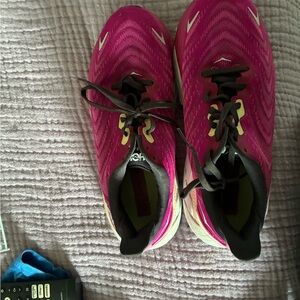 Hoka Women's Fuchsia and Black Athletic Shoes